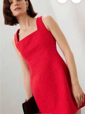 Maje Red Tweed Sleeveless Mini Dress Size 8 (40)